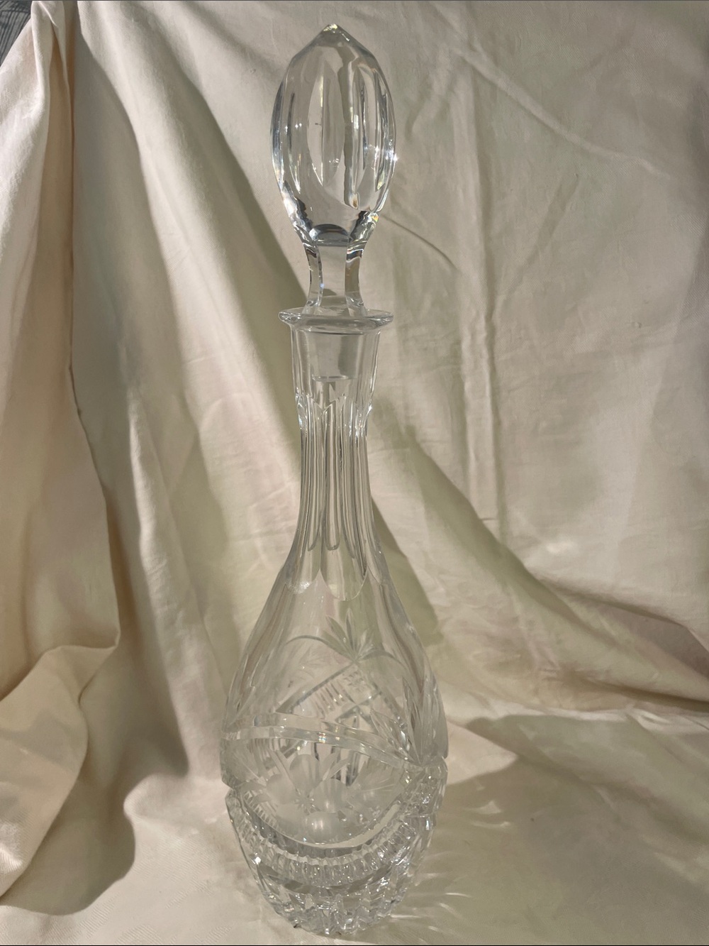Vintage cut glass wine decanter